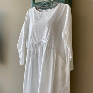 White casual cotton summer dress
